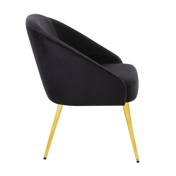 Shiraz Gold and Black Velvet Contemporary Accent Chair 2