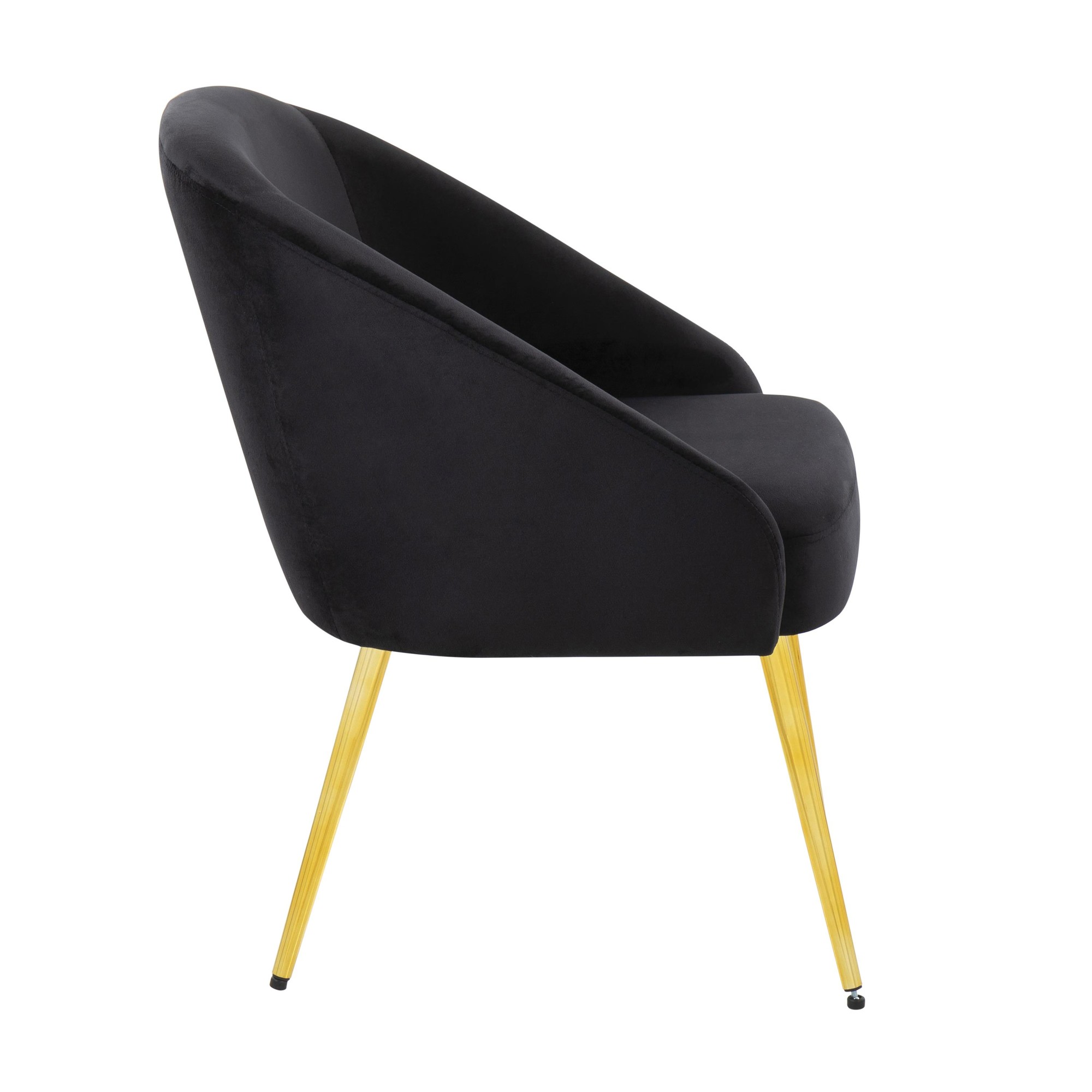 Shiraz Gold and Black Velvet Contemporary Accent Chair 3 Shiraz Gold and Black Velvet Contemporary Accent Chair - Image 3