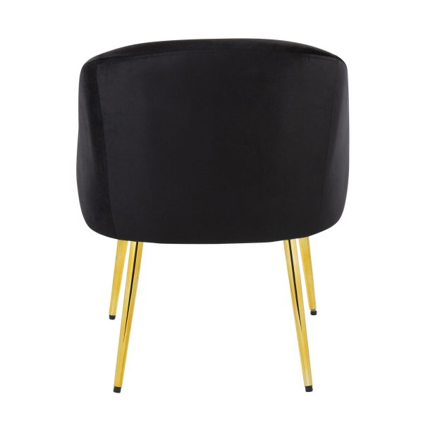 Shiraz Gold and Black Velvet Contemporary Accent Chair 4