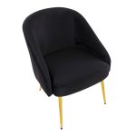 Shiraz Gold and Black Velvet Contemporary Accent Chair 16 Shiraz Gold and Black Velvet Contemporary Accent Chair