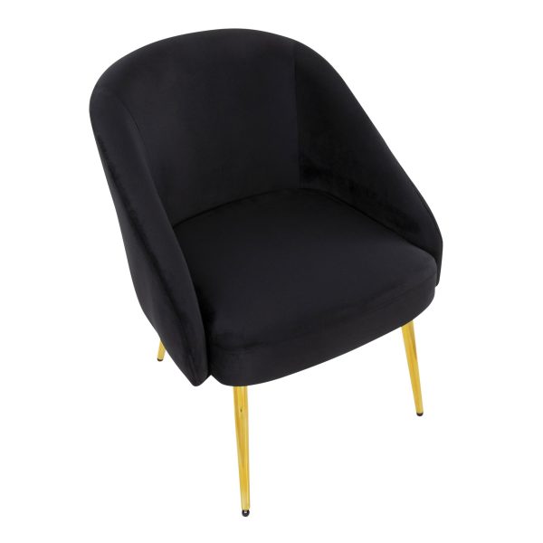 Shiraz Gold and Black Velvet Contemporary Accent Chair 6