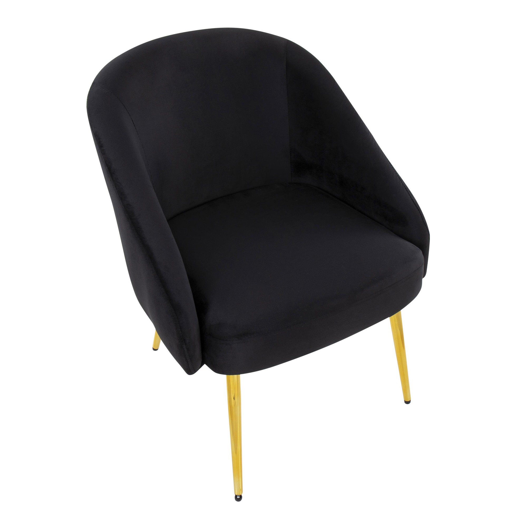 Shiraz Gold and Black Velvet Contemporary Accent Chair 7 Shiraz Gold and Black Velvet Contemporary Accent Chair - Image 7