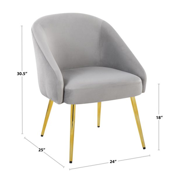 Shiraz Gold and Black Velvet Contemporary Accent Chair 7
