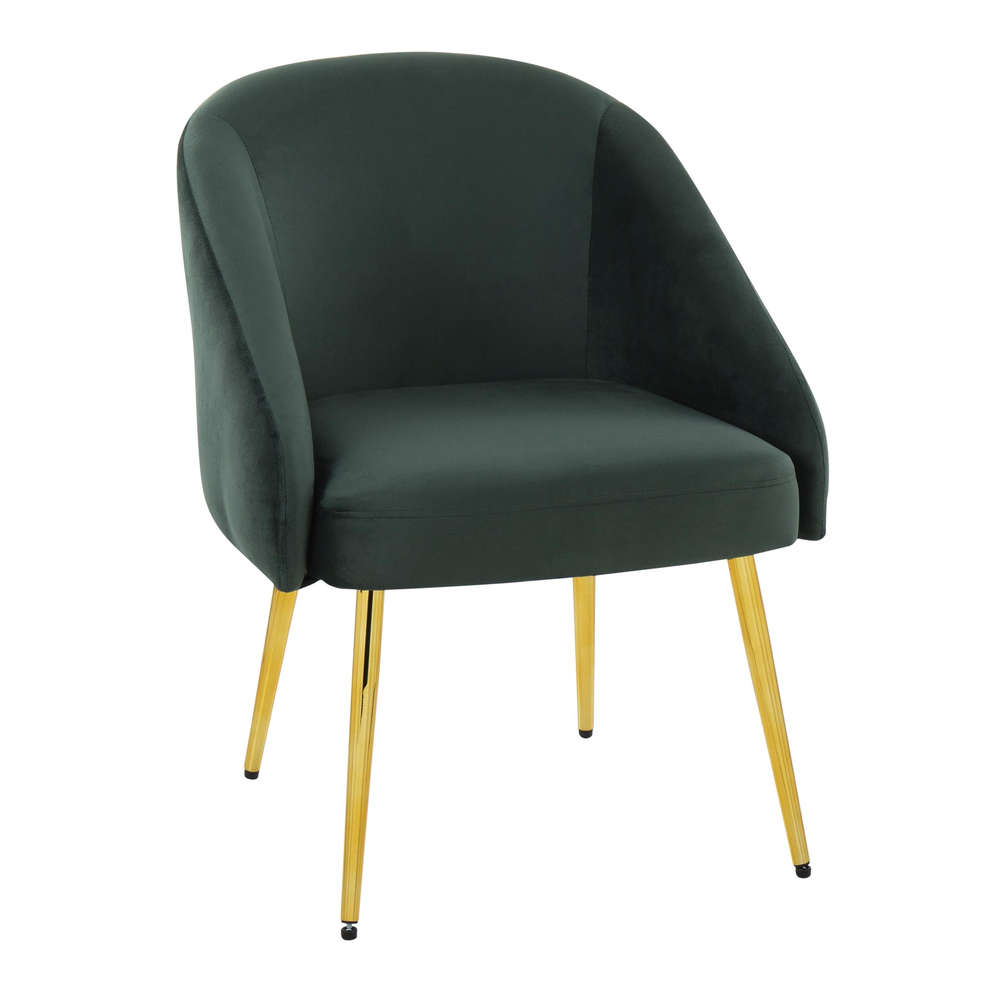 Shiraz Gold and Green Velvet Contemporary Accent Chair LumiSource 3 Shiraz Gold and Green Velvet Contemporary Accent Chair LumiSource - Image 3