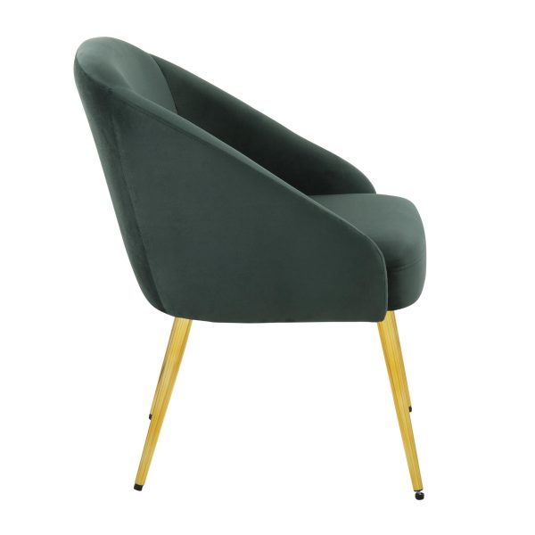 Shiraz Gold and Green Velvet Contemporary Accent Chair LumiSource 3