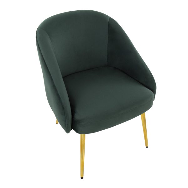 Shiraz Gold and Green Velvet Contemporary Accent Chair LumiSource 7