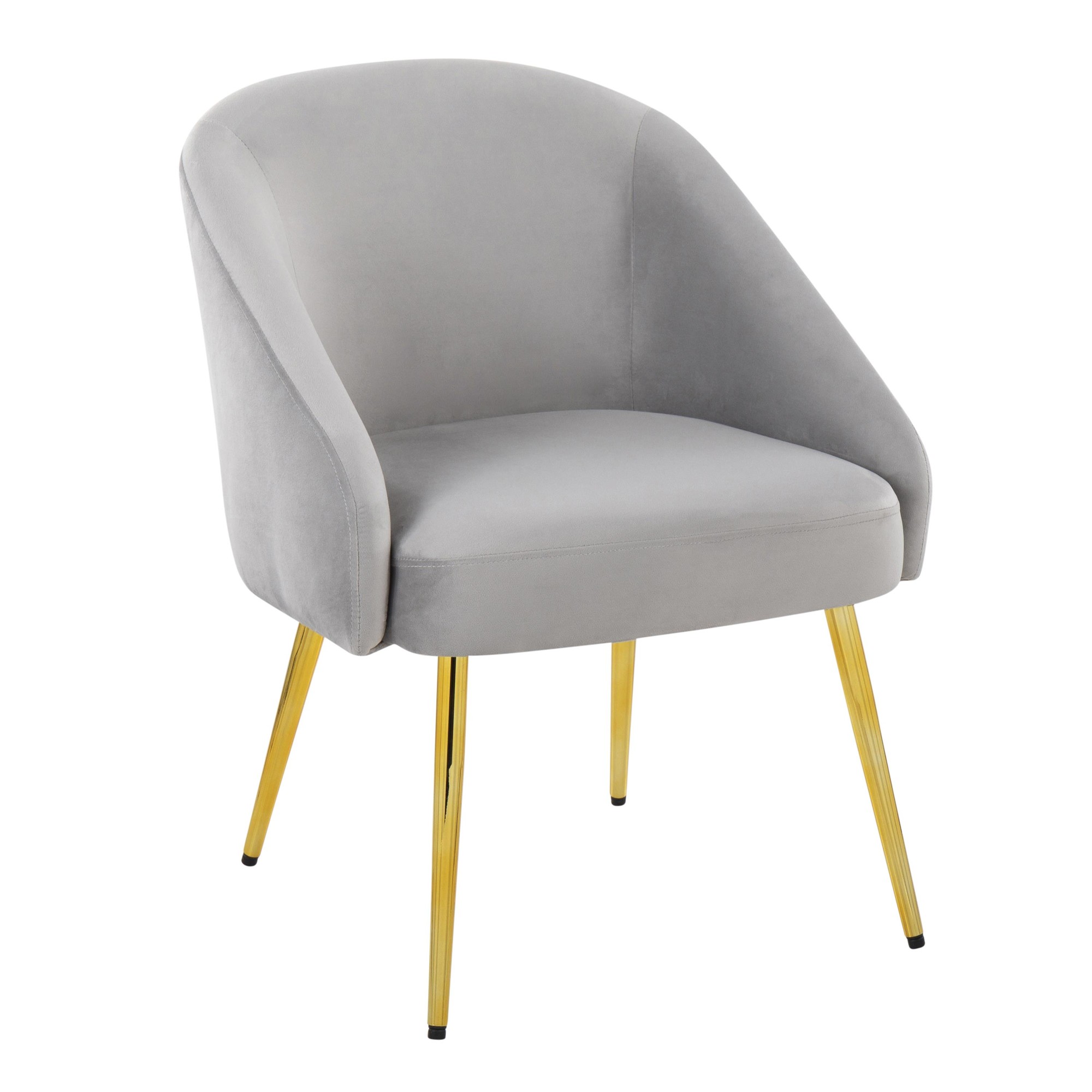 Shiraz Gold and Silver Velvet Contemporary Accent Chair 3 Shiraz Gold and Silver Velvet Contemporary Accent Chair - Image 3