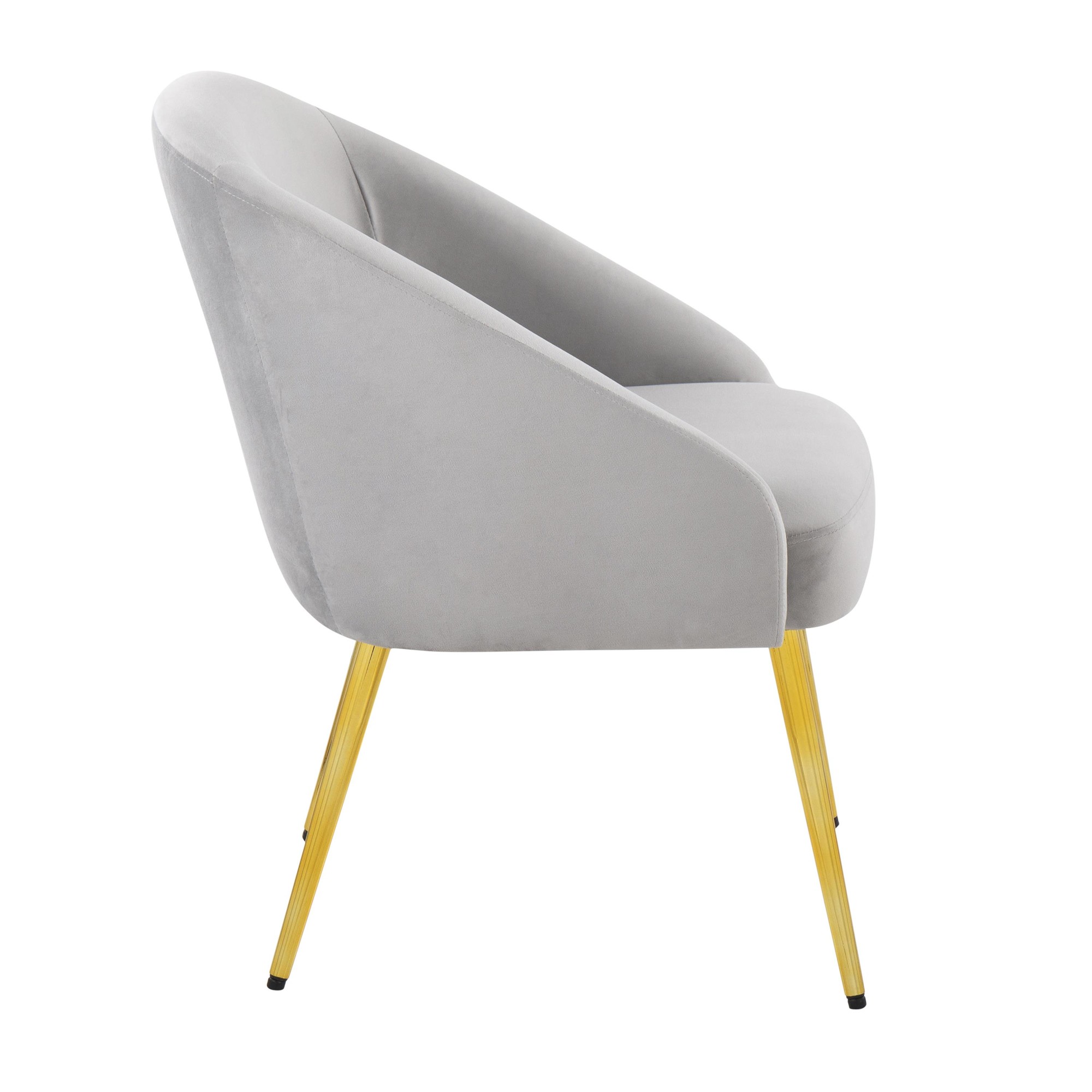 Shiraz Gold and Silver Velvet Contemporary Accent Chair 4 Shiraz Gold and Silver Velvet Contemporary Accent Chair - Image 4