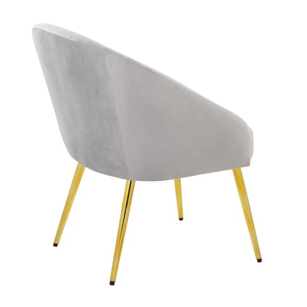 Shiraz Gold and Silver Velvet Contemporary Accent Chair 4