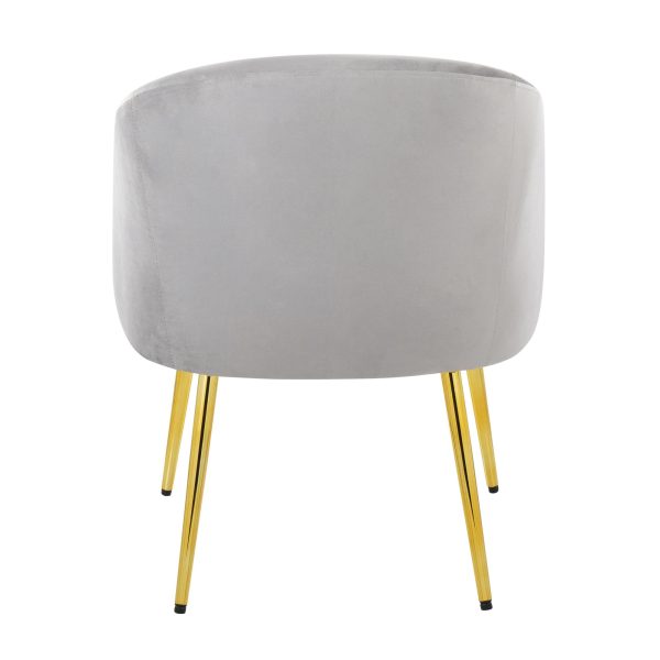Shiraz Gold and Silver Velvet Contemporary Accent Chair 5