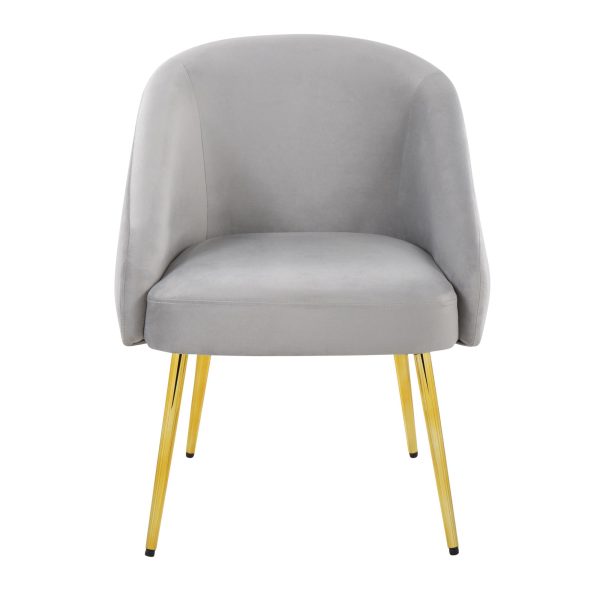 Shiraz Gold and Silver Velvet Contemporary Accent Chair 6