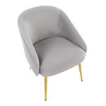 Shiraz Gold and Silver Velvet Contemporary Accent Chair 18 Shiraz Gold and Silver Velvet Contemporary Accent Chair