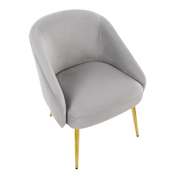 Shiraz Gold and Silver Velvet Contemporary Accent Chair 7