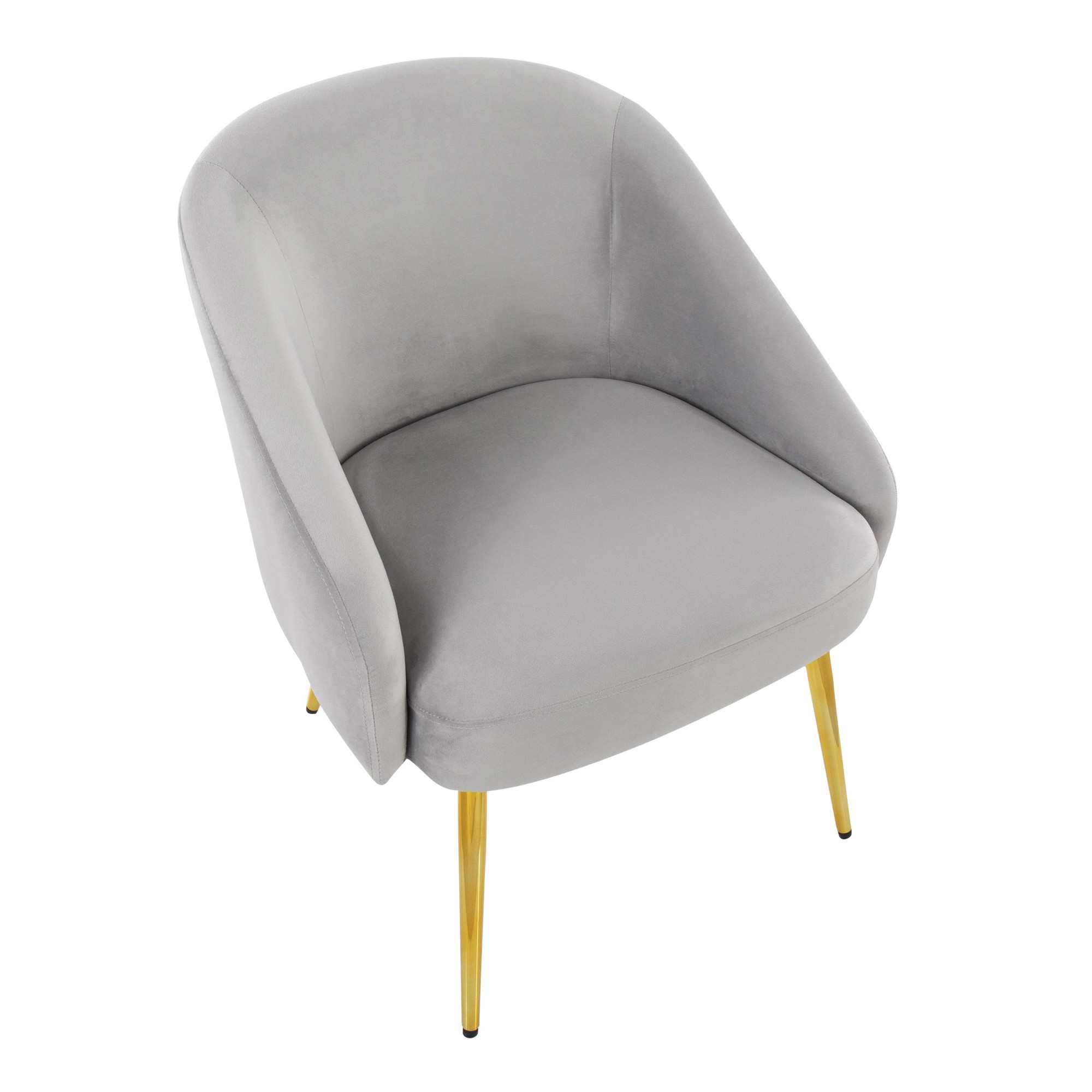 Shiraz Gold and Silver Velvet Contemporary Accent Chair 8 Shiraz Gold and Silver Velvet Contemporary Accent Chair - Image 8