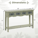 48 Inch Farmhouse Console Table with Drawers and Storage Shelf