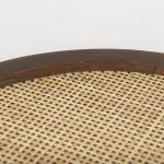 Silas Cane and Medium Brown Wood Round Tray