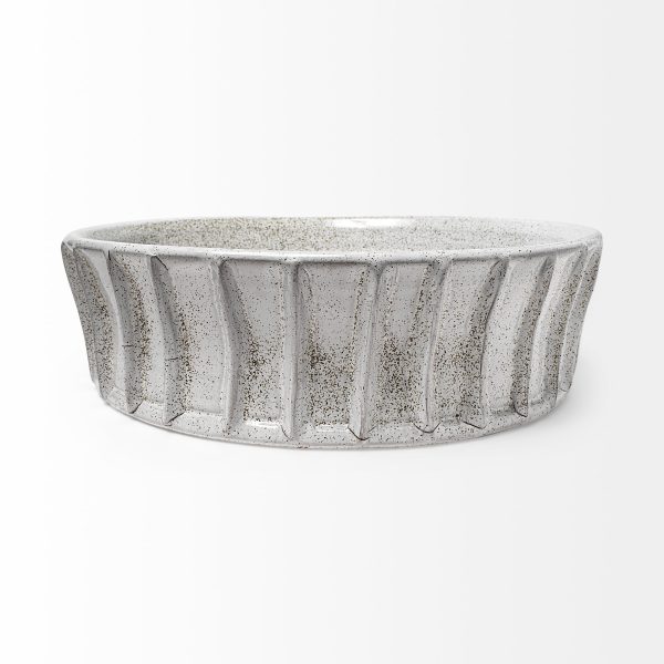 Silone Large 16L x 16W White Ceramic Bowl 3