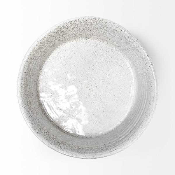 Silone Large 16L x 16W White Ceramic Bowl 4