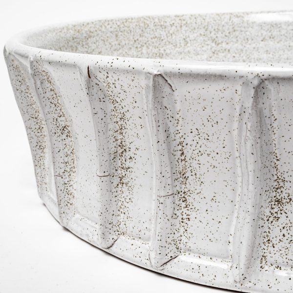 Silone Large 16L x 16W White Ceramic Bowl 5