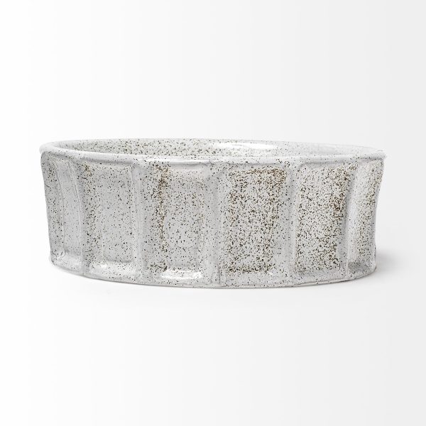 Silone Small 9L x 9W White Ceramic Bowl 2