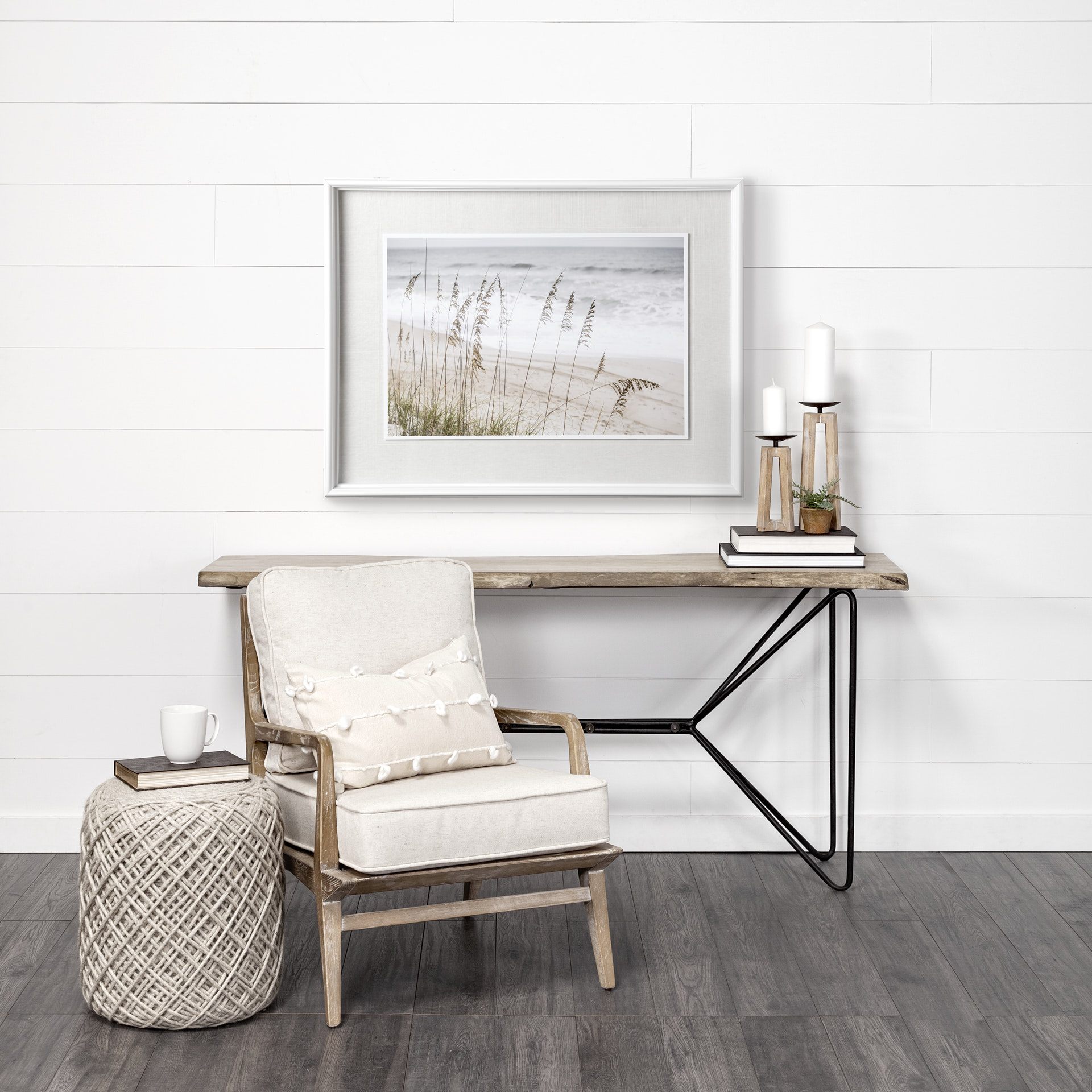 Silver Seagrass by Marlana Semenza a Hand Embelished Textured Framed Art Print Matted under Glass 2 Silver Seagrass by Marlana Semenza a Hand Embelished Textured Framed Art Print Matted under Glass - Image 2