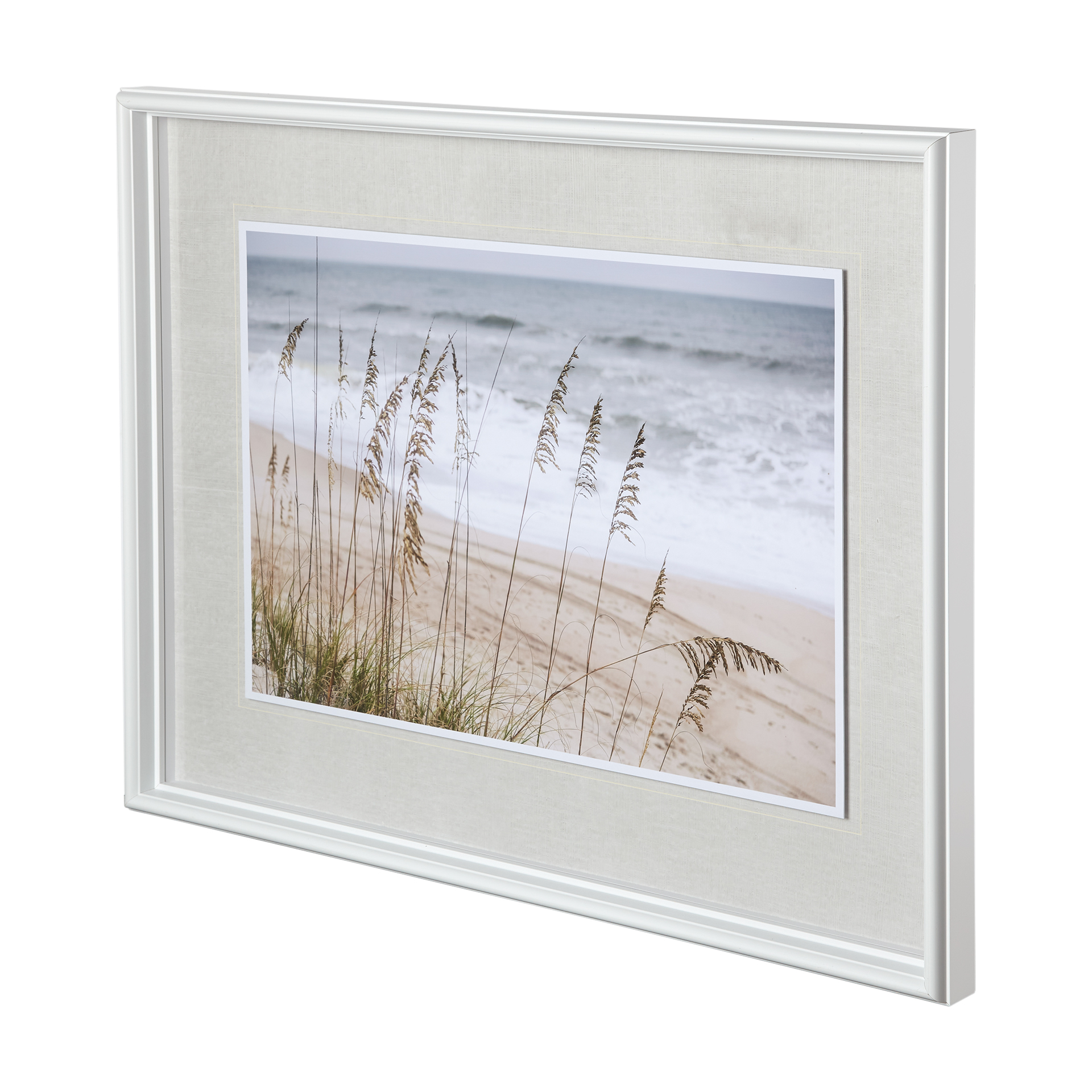 Silver Seagrass by Marlana Semenza a Hand Embelished Textured Framed Art Print Matted under Glass 3 Silver Seagrass by Marlana Semenza a Hand Embelished Textured Framed Art Print Matted under Glass - Image 3