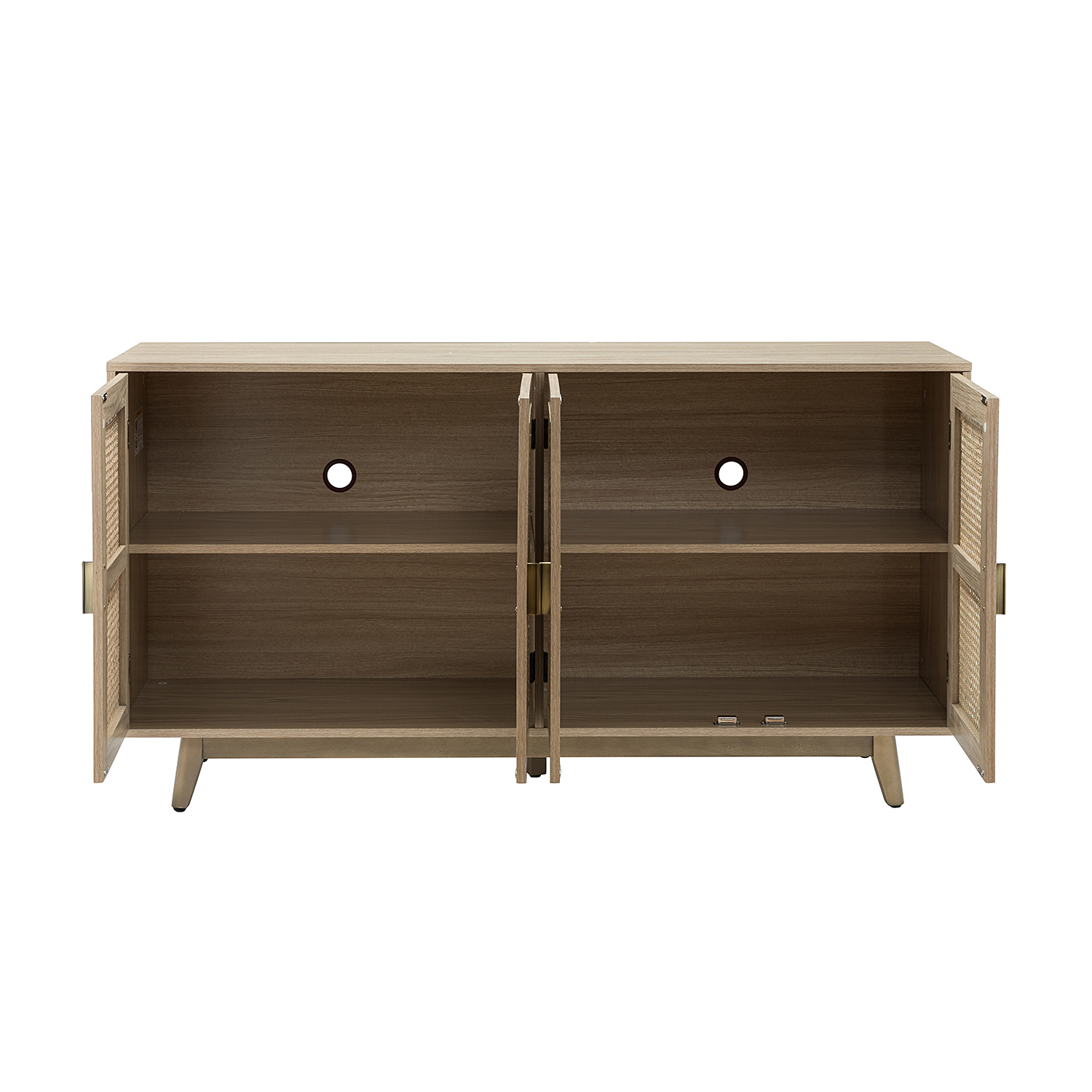 Silvia Acorn Rattan Door 57-Inch Wide TV Stand 5 Silvia Acorn Rattan Door 57-Inch Wide TV Stand - Image 5