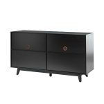 Silvia Black Rattan Door 57-Inch Wide TV Stand 8 Silvia Black Rattan Door 57-Inch Wide TV Stand