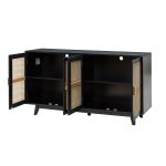 Silvia Black Rattan Door 57-Inch Wide TV Stand 10 Silvia Black Rattan Door 57-Inch Wide TV Stand