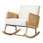 Simcoe Linen Rattan Accent Rocking Chair
