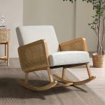 Simcoe Linen Rattan Accent Rocking Chair