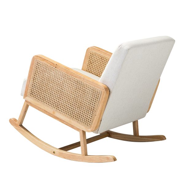Simcoe Linen Rattan Accent Rocking Chair 2