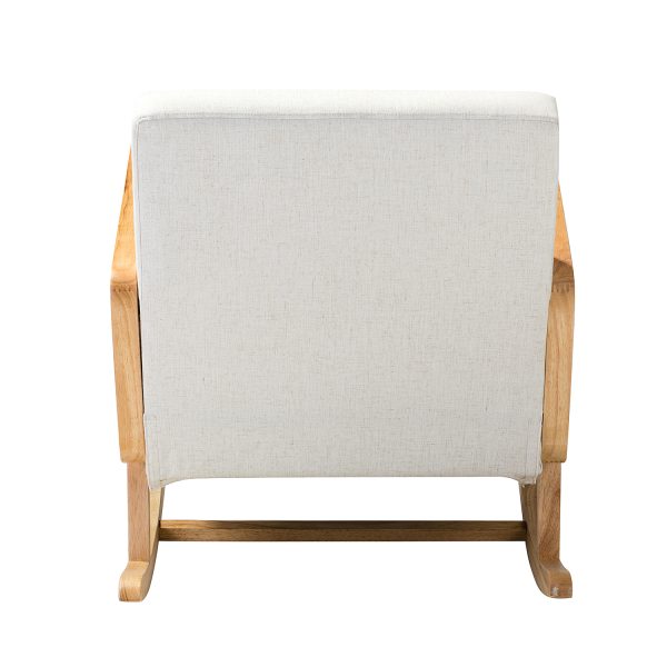 Simcoe Linen Rattan Accent Rocking Chair 3