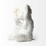 Simia (12"H) White Resin Playful Monkey Table Lamp
