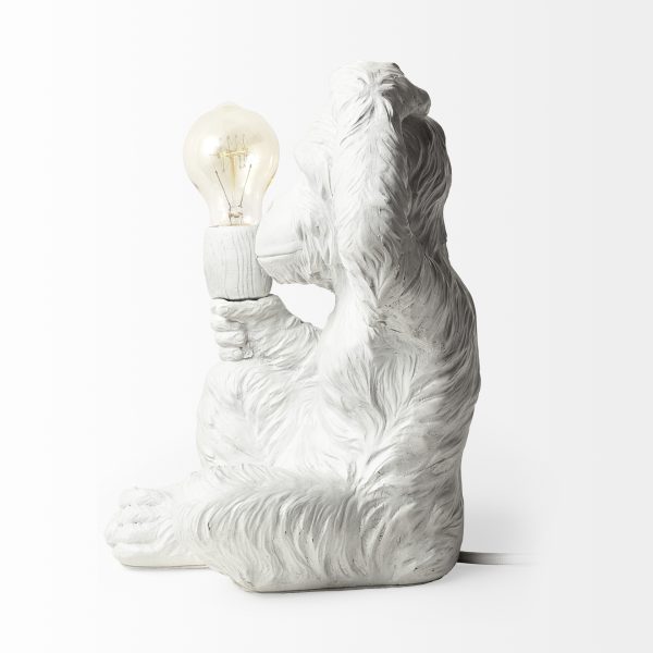 Simia 12H White Resin Playful Monkey Table Lamp 4