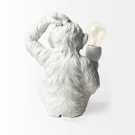 Simia (12"H) White Resin Playful Monkey Table Lamp