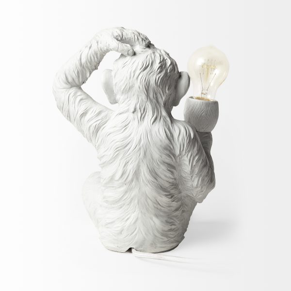 Simia 12H White Resin Playful Monkey Table Lamp 5