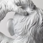 Simia (12"H) White Resin Playful Monkey Table Lamp