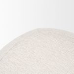 Siren Cream Fabric w/ Light Brown Wood Round Accent Stool