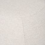 Siren Cream Fabric w/ Light Brown Wood Round Accent Stool