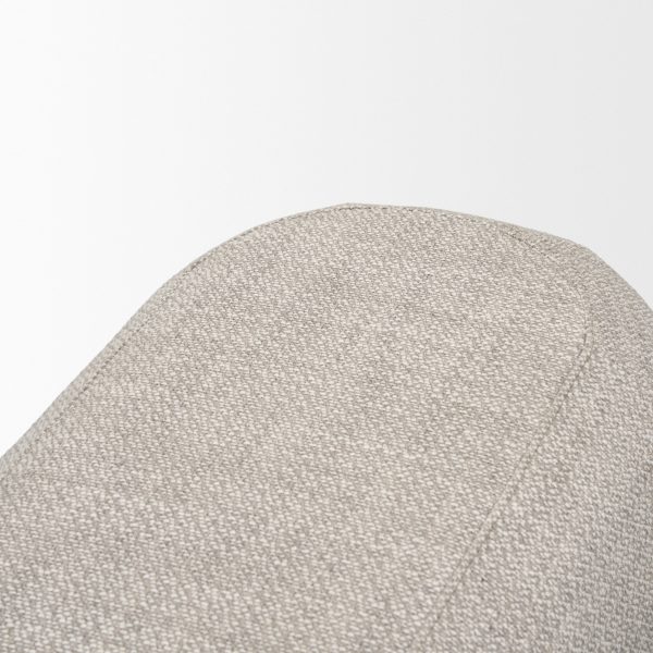 Siren Gray Fabric w Dark Brown Wood Oblong Bench 6 1