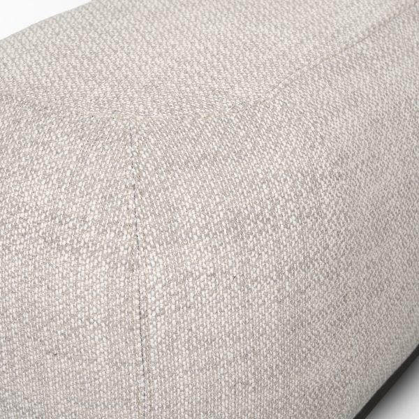 Siren Gray Fabric w Dark Brown Wood Oblong Bench 7 1