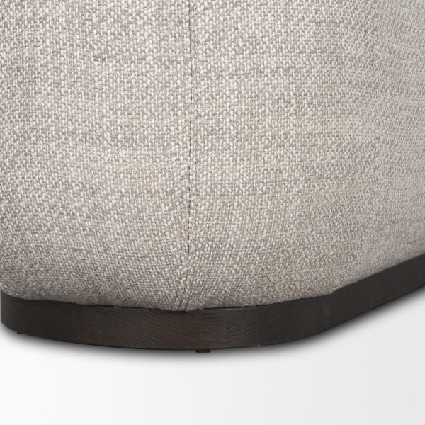 Siren Gray Fabric w Dark Brown Wood Oblong Bench 8 1
