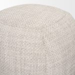 Siren Gray Fabric w/ Dark Brown Wood Round Accent Stool