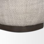 Siren Gray Fabric w/ Dark Brown Wood Round Accent Stool