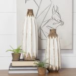 Sisko II Tall Rustic Brown White Ceramic Vase