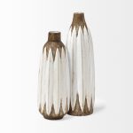 Sisko II Tall Rustic Brown White Ceramic Vase