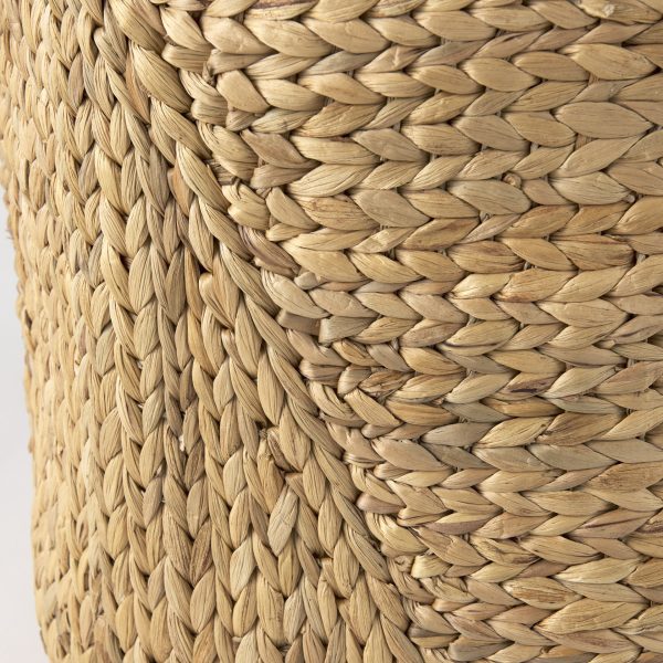 Sivan 19.7L x 19.7W x 23.6H Set of 3 Light Brown Water Hyacinth Round Basket W Handles 5