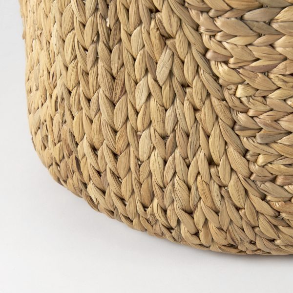 Sivan 19.7L x 19.7W x 23.6H Set of 3 Light Brown Water Hyacinth Round Basket W Handles 6