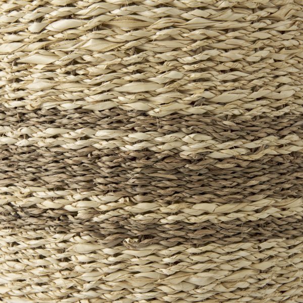 Sivannah 19.7L x 19.7W x 23.6H Set of 3 Light Brown and Medium Brown Striped Seagrass Round Basket 6